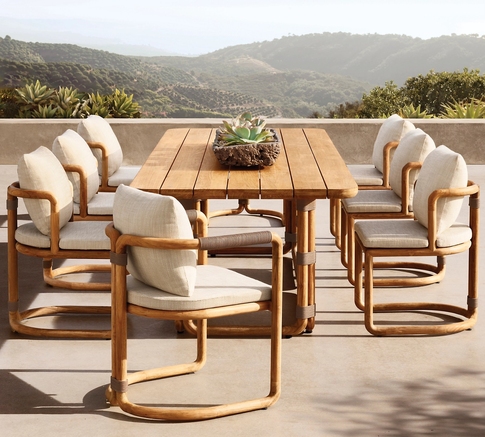 Outdoor Furniture Teak - Custom Teak Wooden Dining Table Set