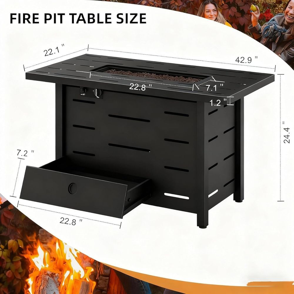 4-Piece Outdoor Wicker Patio F - đánh giá và giá Outdoor Furniture Fire Pit Set