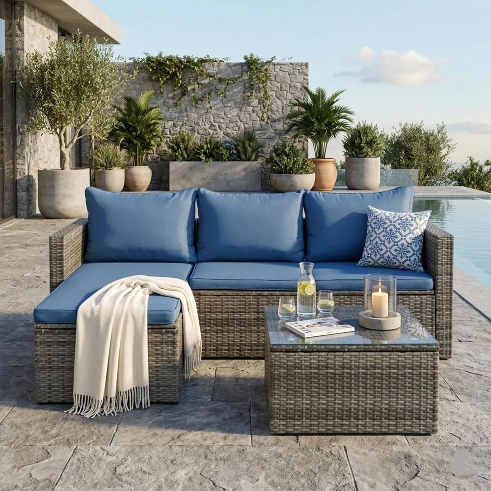 4-Piece Outdoor Wicker Patio F - đánh giá và giá Outdoor Furniture Fire Pit Set