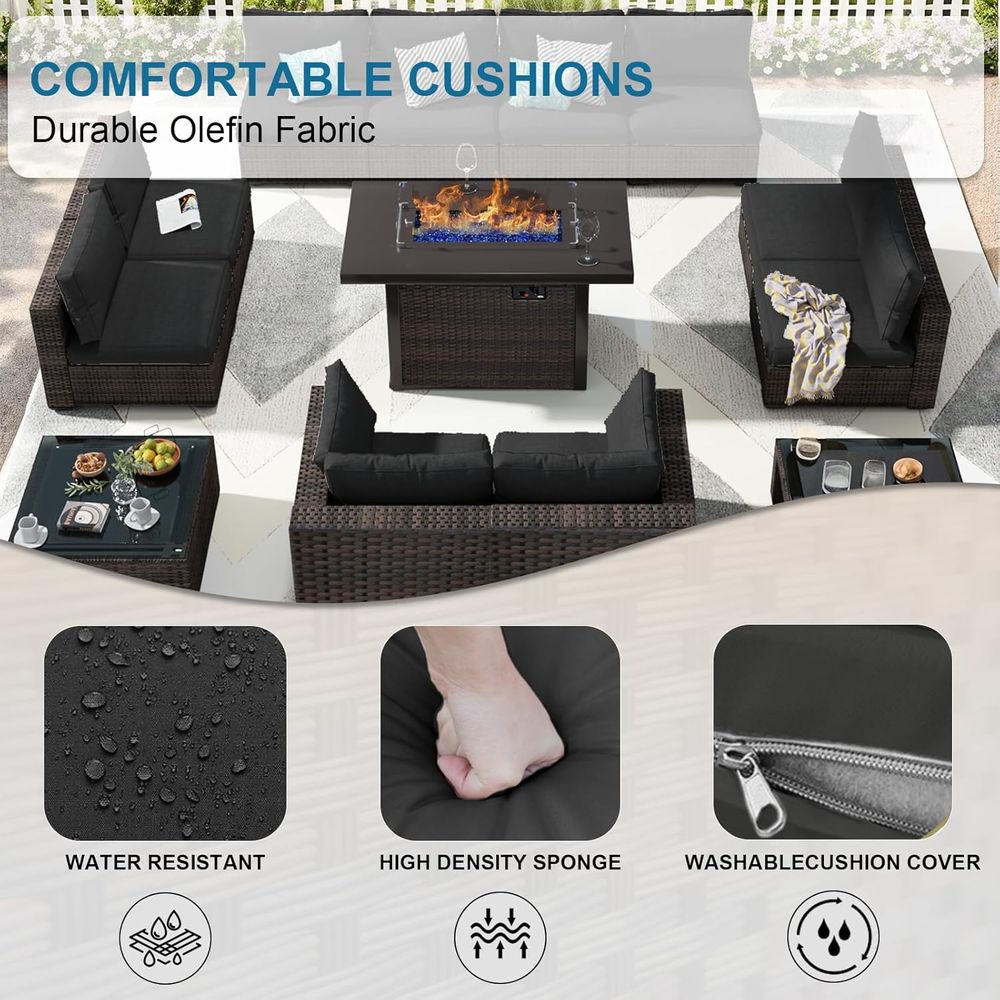 13-Piece Outdoor Sectional Pat - đánh giá và giá Outdoor Furniture Fire Pit Set