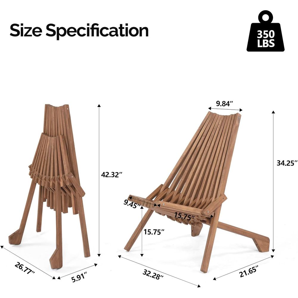 Weather-Resistant Acacia Wood  - đánh giá và giá Adirondack Chair Wood