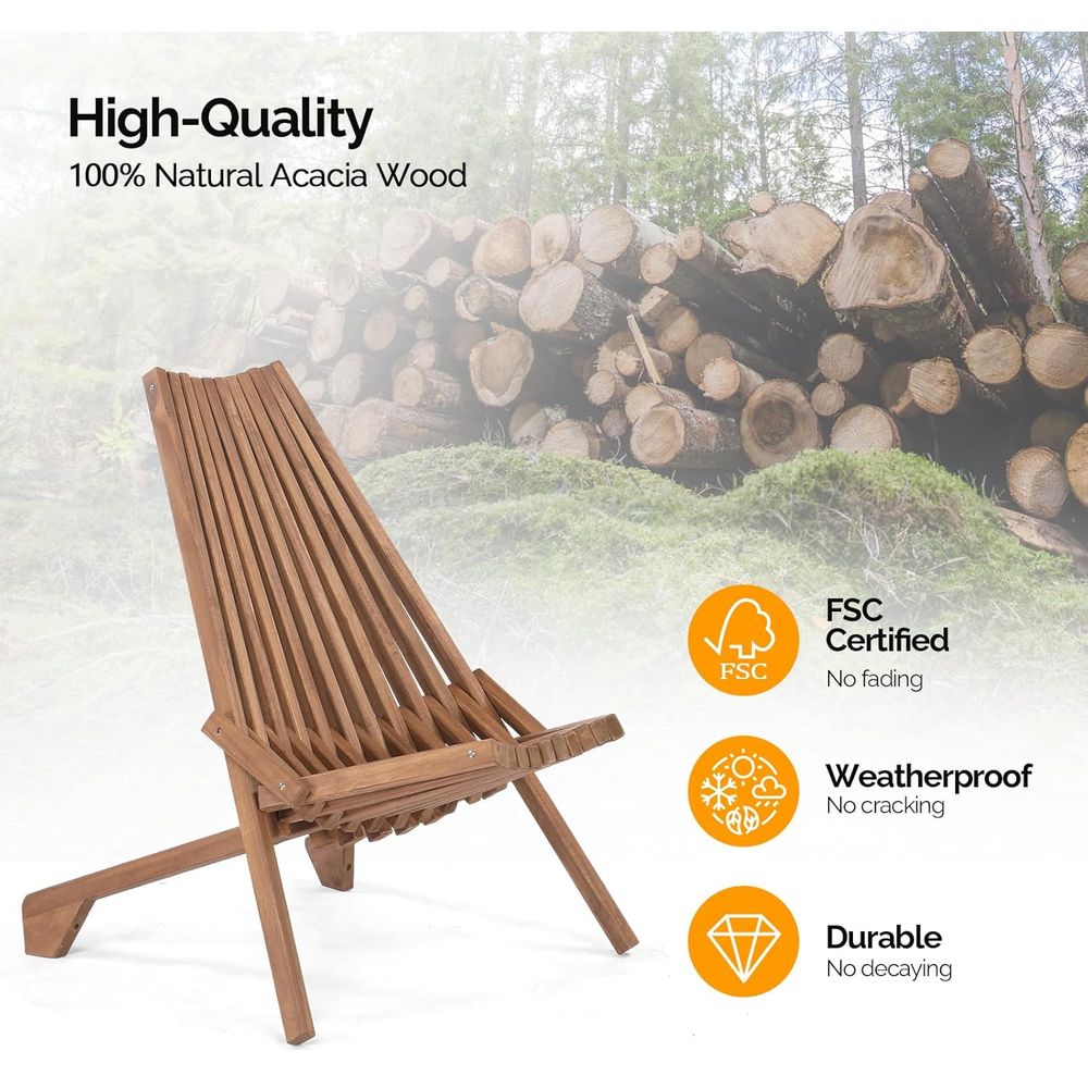 Weather-Resistant Acacia Wood  - đánh giá và giá Adirondack Chair Wood