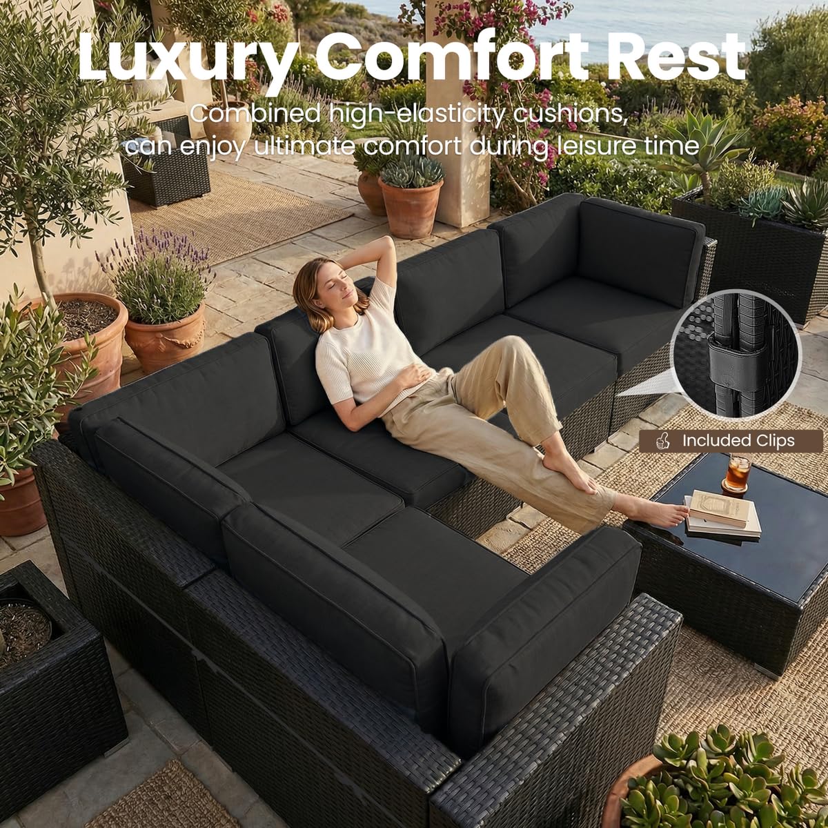 8 Pieces Patio Furniture Set w - đánh giá và giá Outdoor Furniture Fire Pit Set
