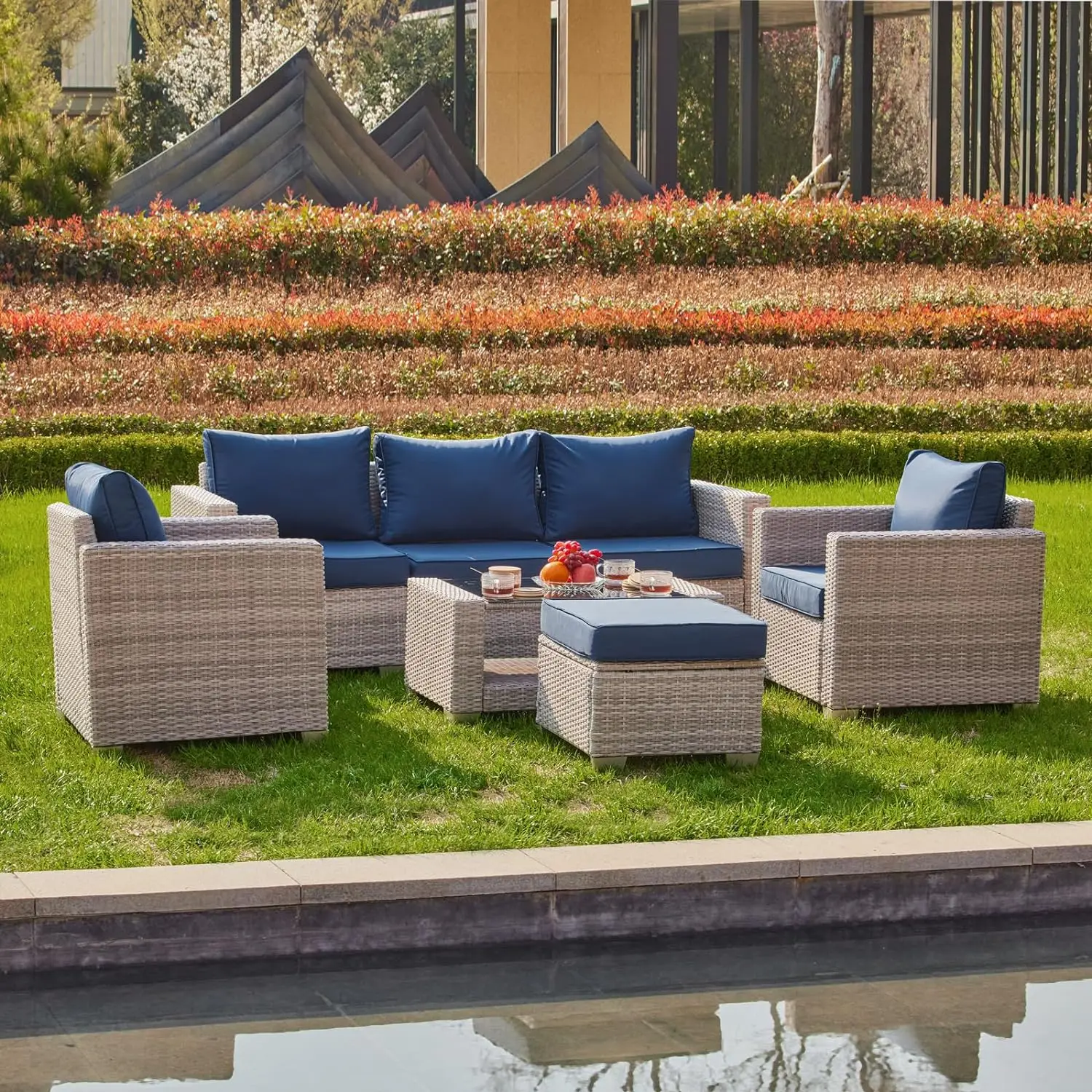 %a 7 Pieces Outdoor Patio Furn - đánh giá và giá Outdoor Furniture Material