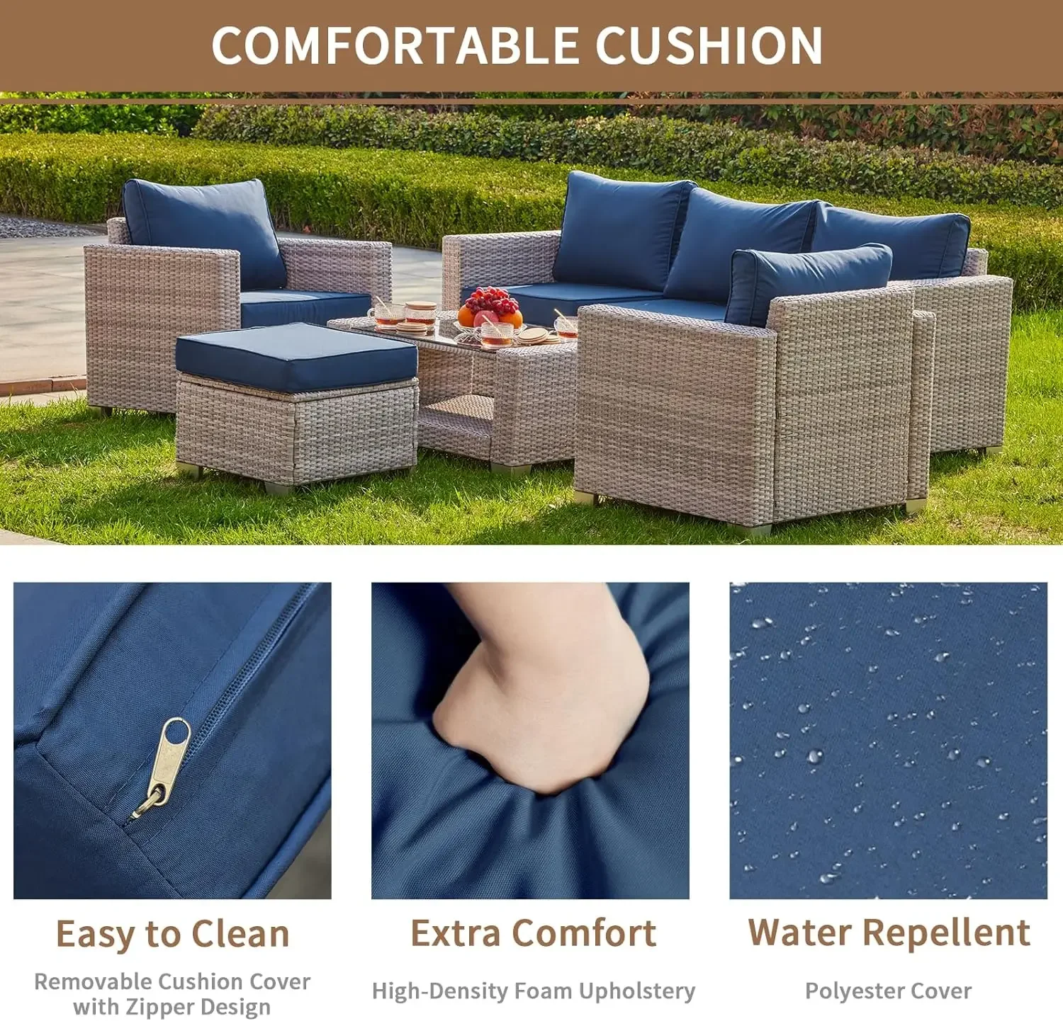 %a 7 Pieces Outdoor Patio Furn - đánh giá và giá Outdoor Furniture Material