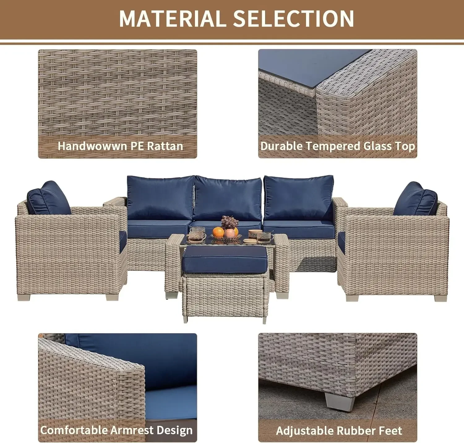 %a 7 Pieces Outdoor Patio Furn - đánh giá và giá Outdoor Furniture Material