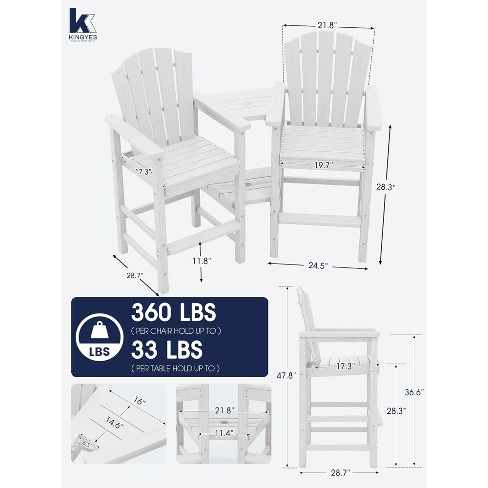 Weather-Resistant Bar Height A - đánh giá và giá Adirondack Chair Wood