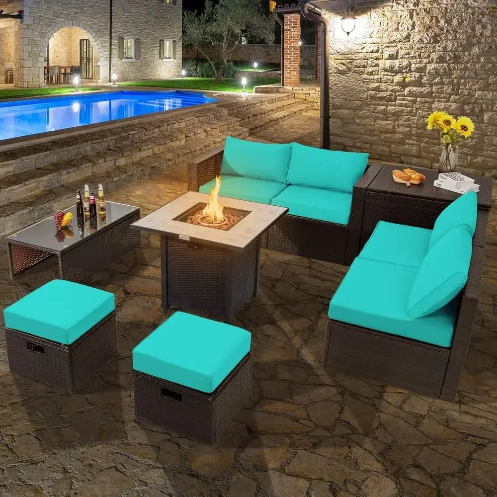 9-Piece Outdoor Patio Furnitur - đánh giá và giá Outdoor Furniture Fire Pit Set