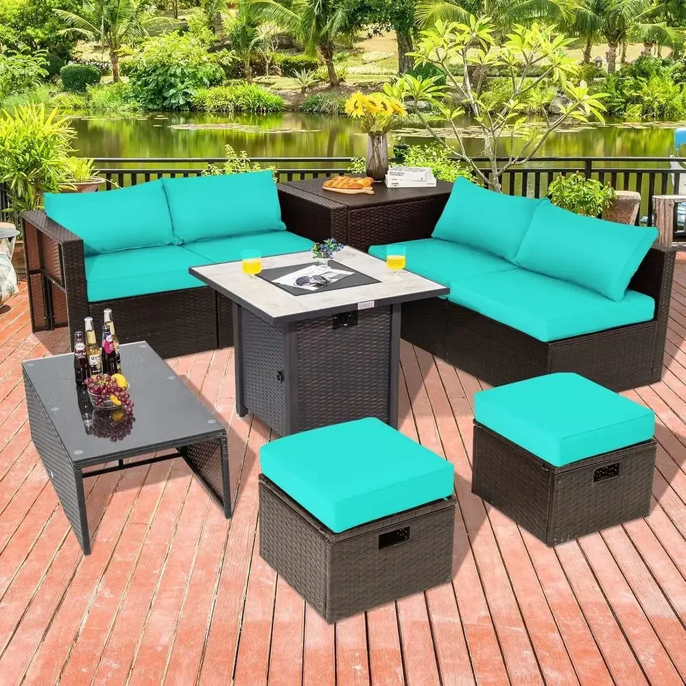 9-Piece Outdoor Patio Furnitur - đánh giá và giá Outdoor Furniture Fire Pit Set