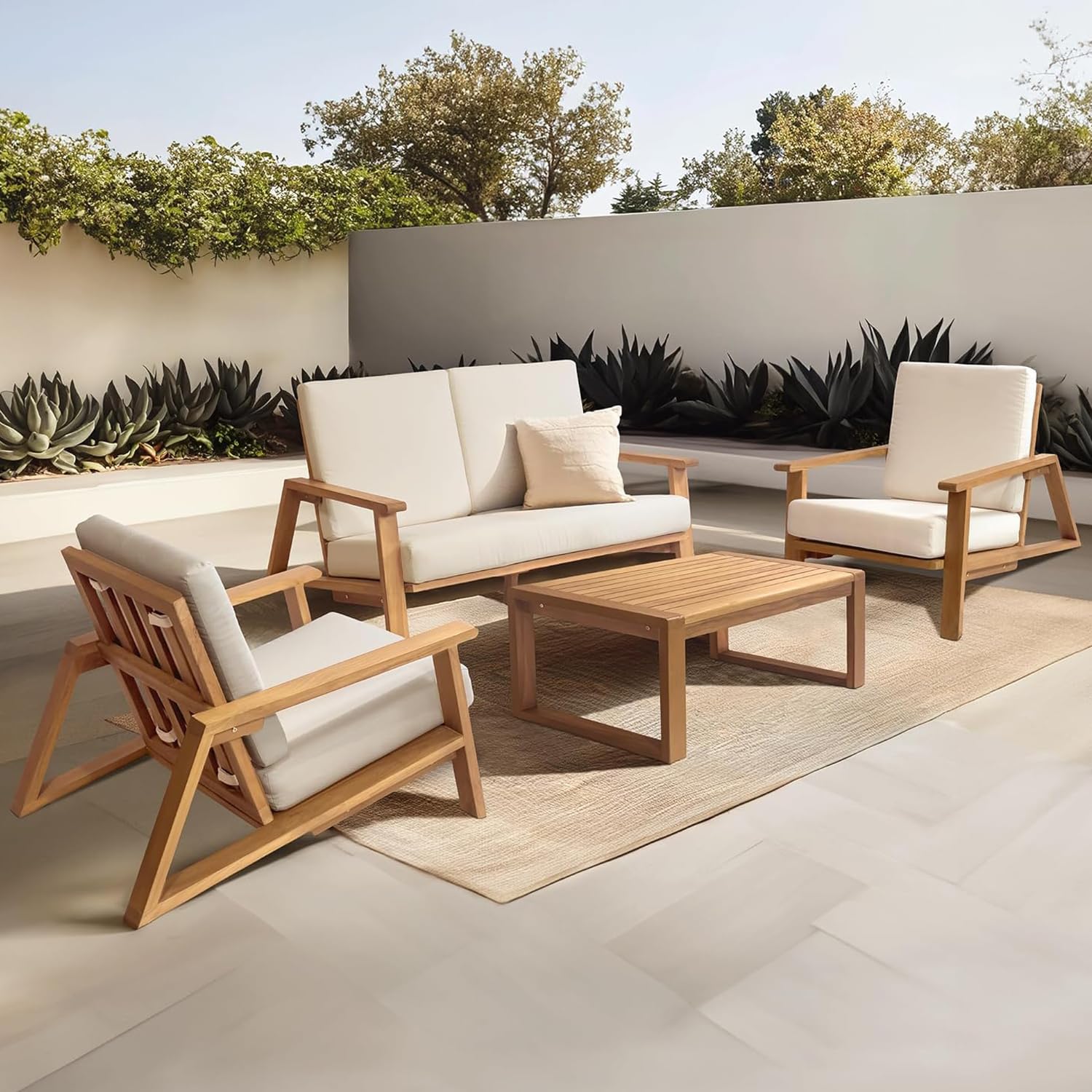 4-Piece Deep Seating Teak Pati - đánh giá và giá Outdoor Furniture Teak