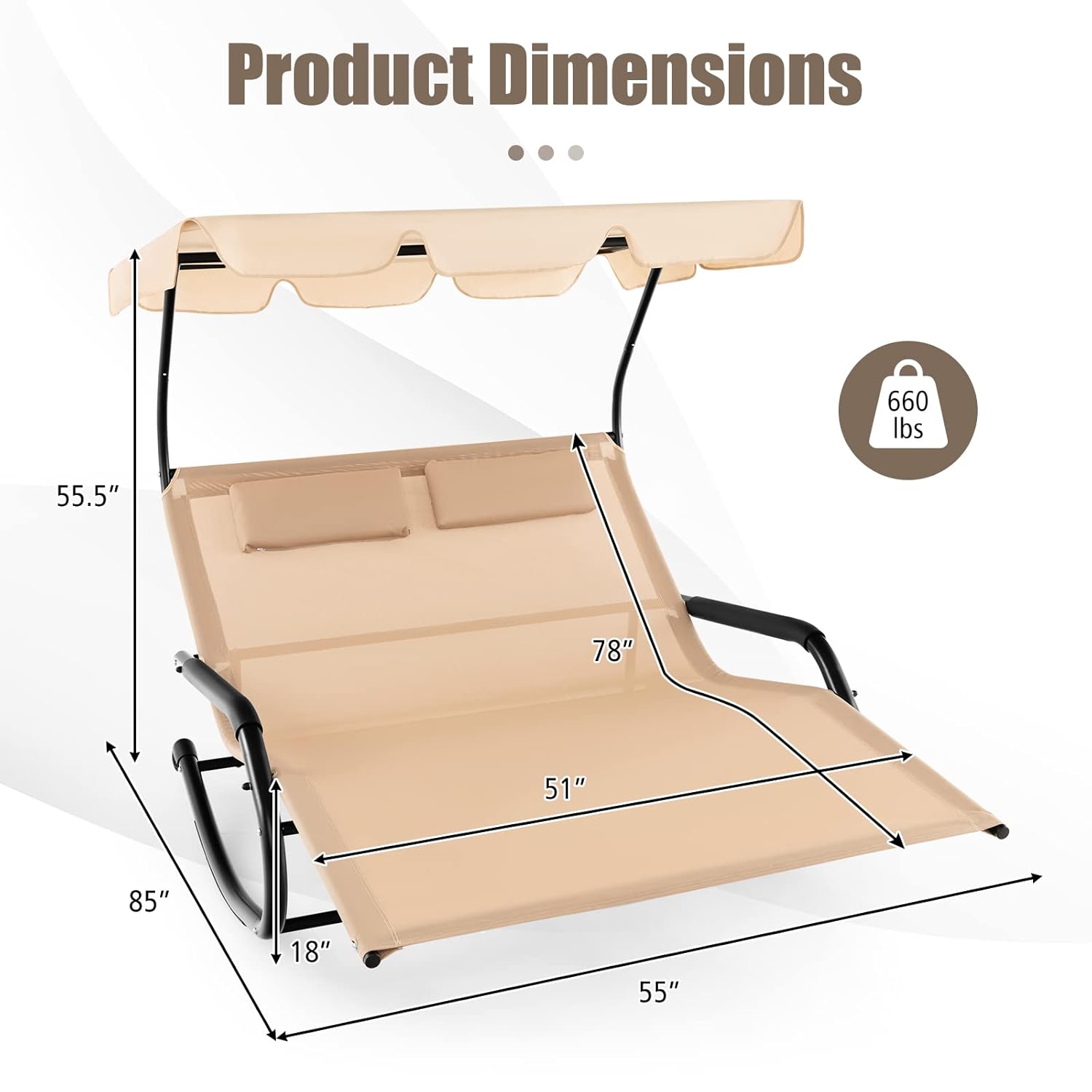 2 Person Adjustable Canopy Lou - đánh giá và giá Outdoor Furniture Xl