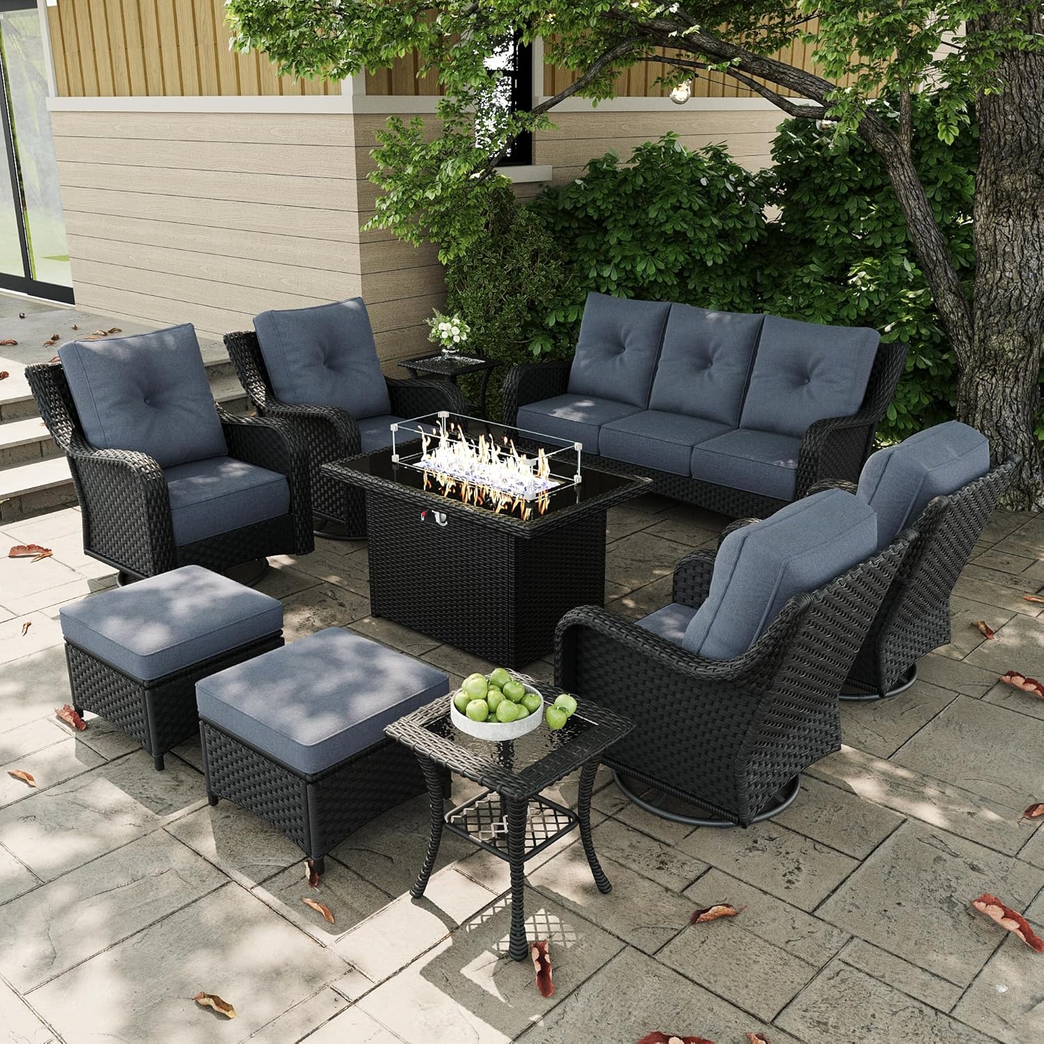 10 Pieces Outdoor Patio Furnit - đánh giá và giá Outdoor Furniture Fire Pit Set