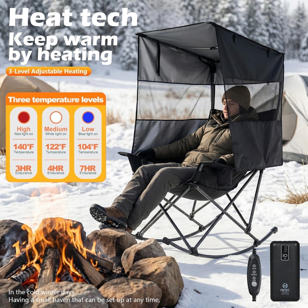 Heated Rocking Camping Chair w - đánh giá và giá Outdoor Furniture Xl