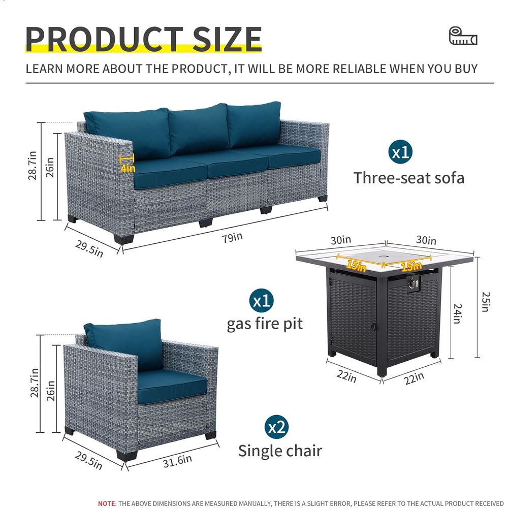 4-Piece Outdoor Wicker Patio F - đánh giá và giá Outdoor Furniture Fire Pit Set