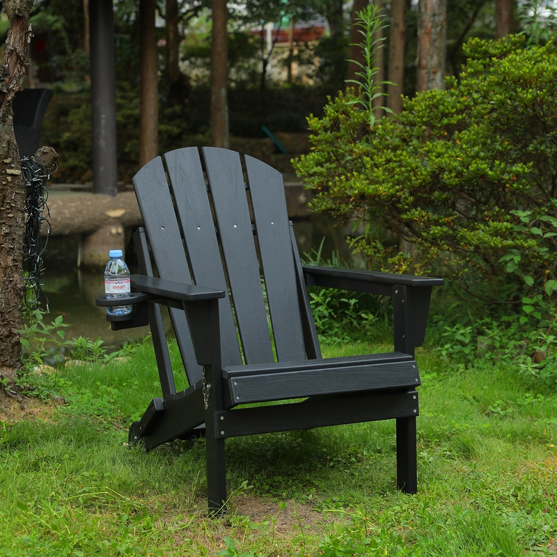 Black HDPE Folding Adirondack  - đánh giá và giá Adirondack Chair Wood