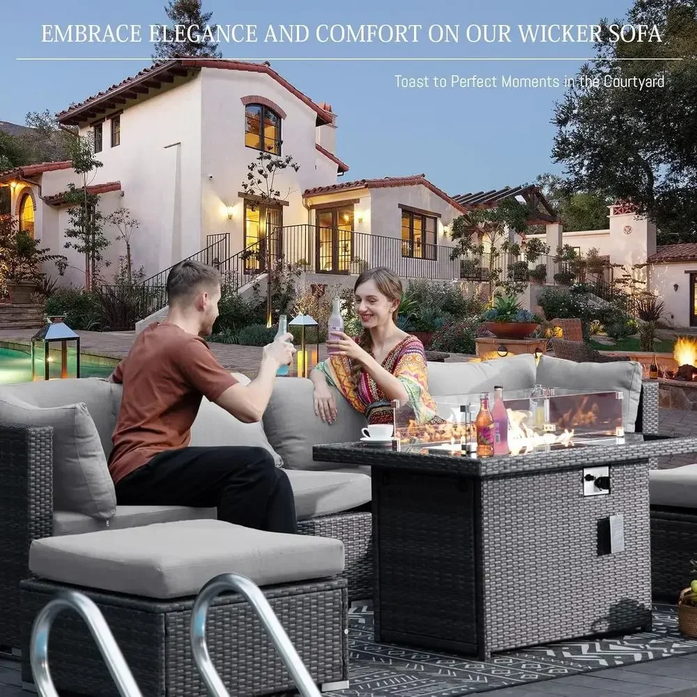 6-Person Weather-Resistant Out - đánh giá và giá Outdoor Furniture Fire Pit Set